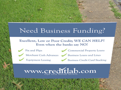 Credit Lab Yard Signs