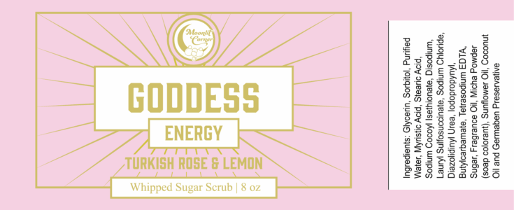 Goddess Energy Sugar Scrub Label