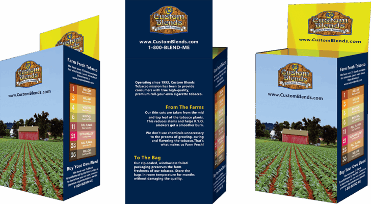 Custom Blends Tobacco Box Mockup