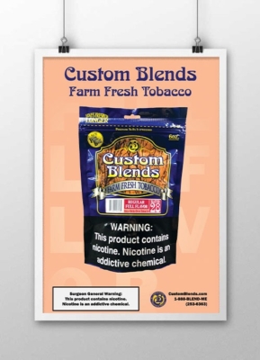 Custom Blends Tobacco Point-of-Sale Poster Design